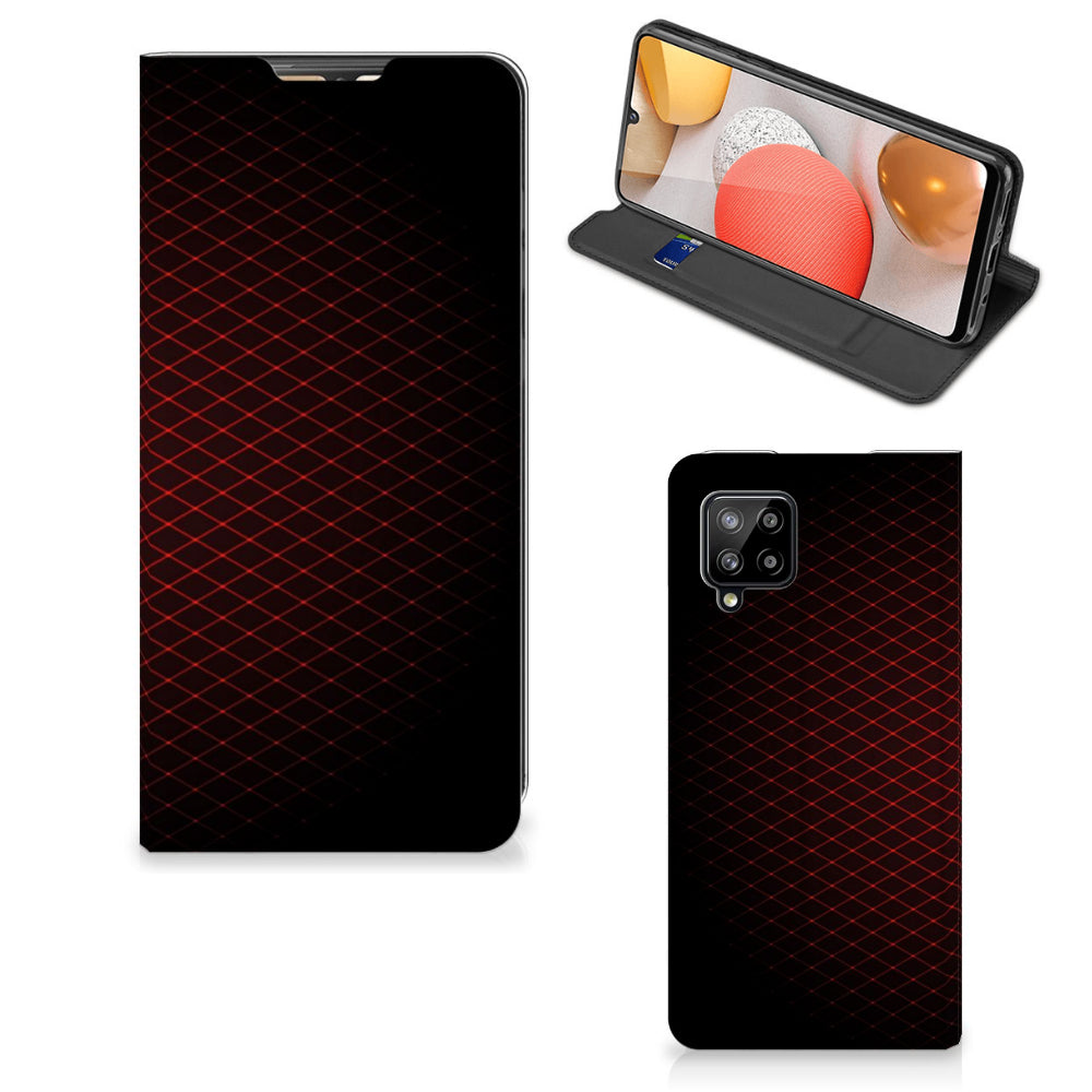 Samsung Galaxy A42 Hoesje met Magneet Geruit Rood
