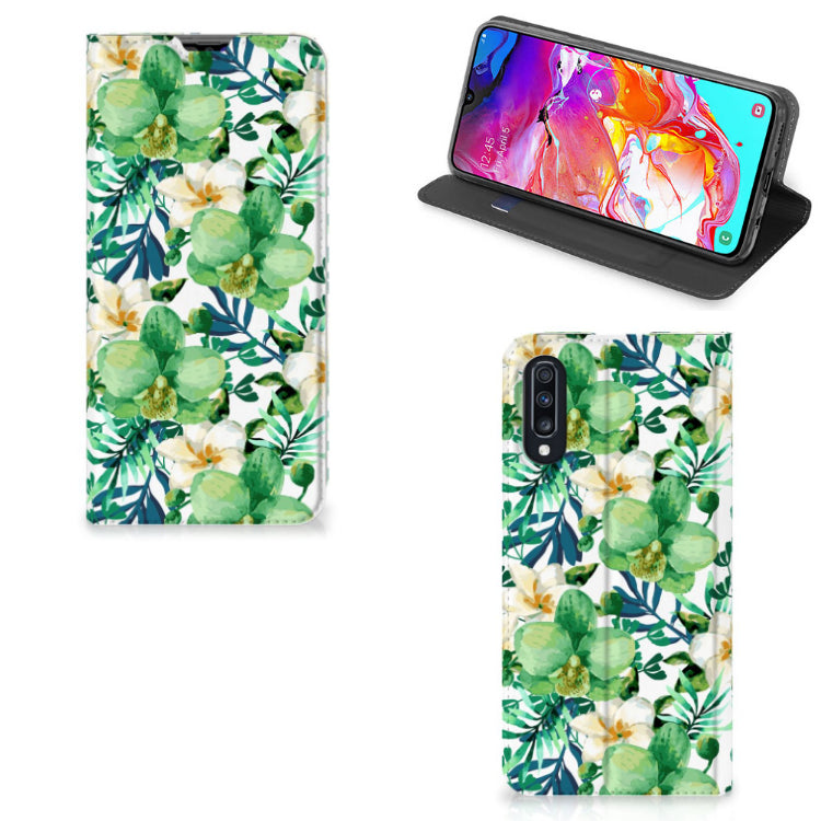 Samsung Galaxy A70 Smart Cover Orchidee Groen