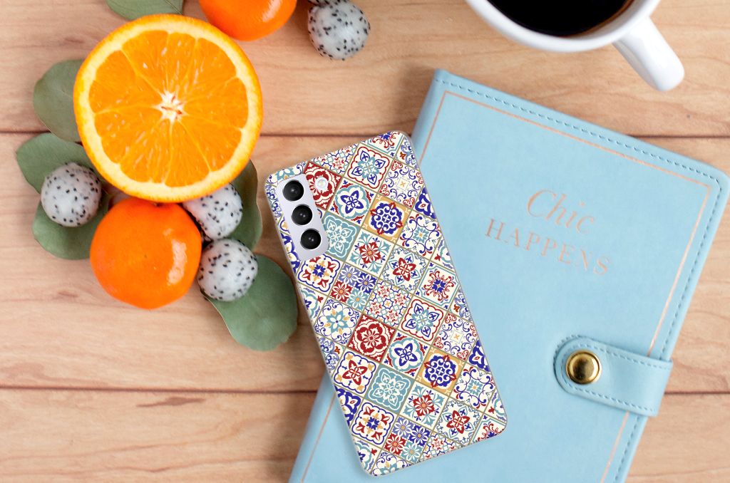 Samsung Galaxy S21 Plus TPU Siliconen Hoesje Tiles Color B2C Telecom