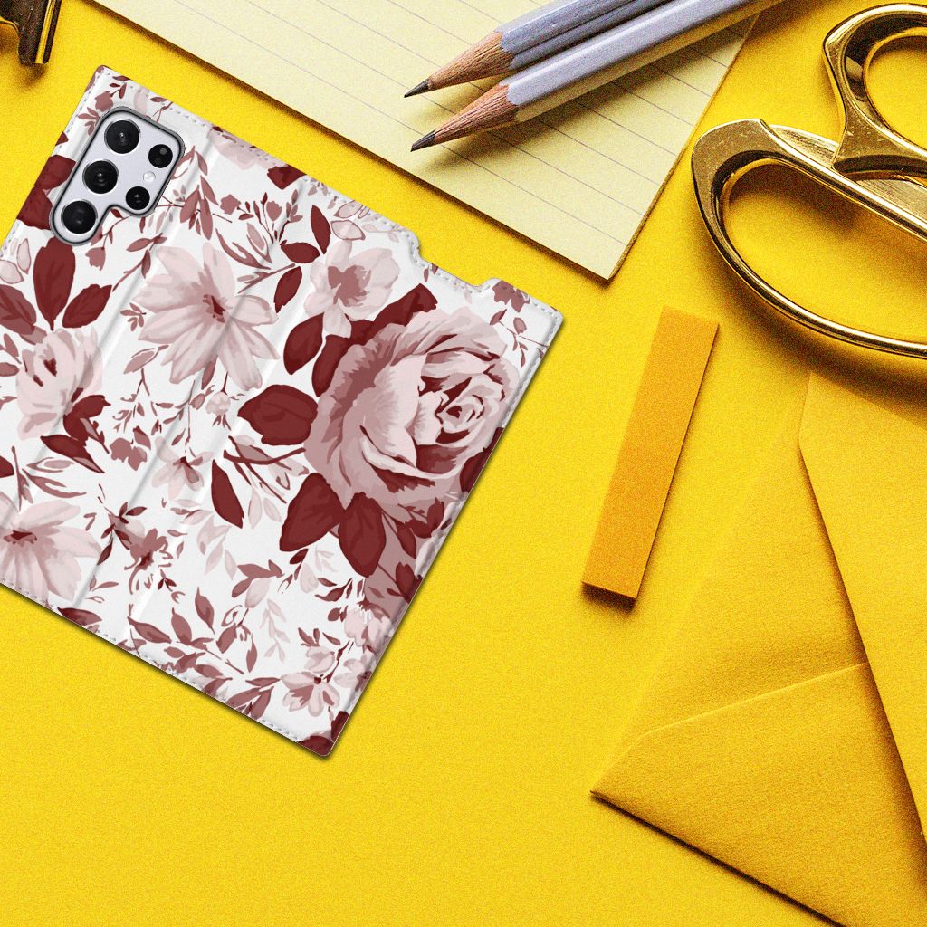 Bookcase Samsung Galaxy S22 Ultra Watercolor Flowers - B2C Telecom