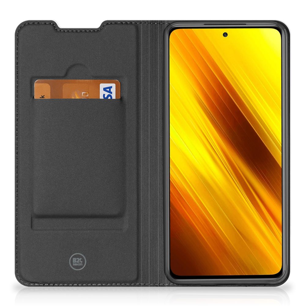 Xiaomi Poco X3 Pro | Poco X3 Hoesje maken Paarden met zwart design en vak voor kaarten.
