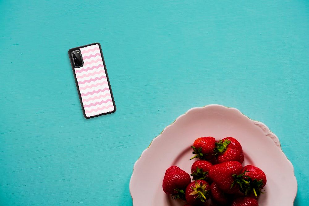 Samsung Galaxy S20 Bumper Case Waves Roze B2C Telecom