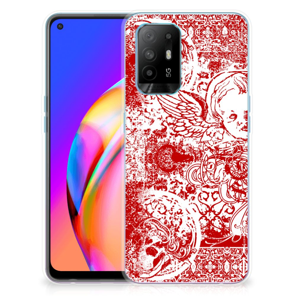Silicone Back Case OPPO A94 5G | Reno5 Z Angel Skull Rood B2C Telecom
