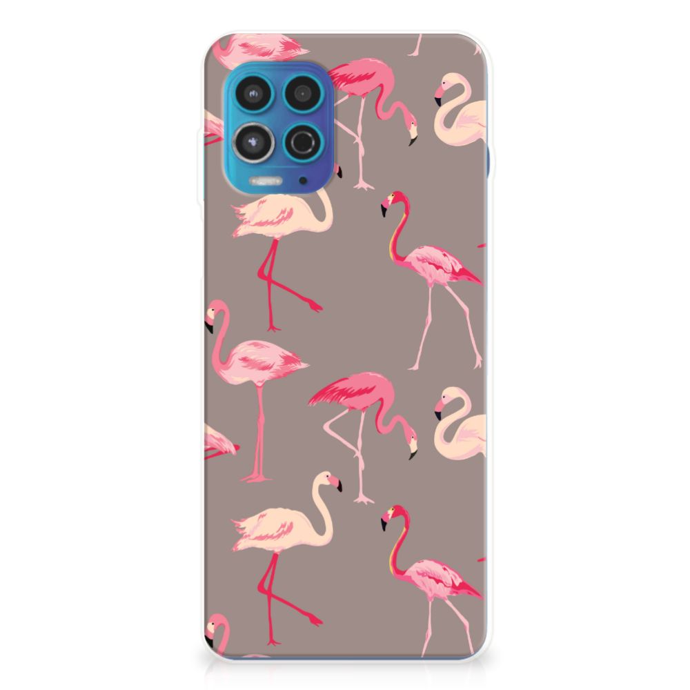 Motorola Moto G100 TPU Hoesje Flamingo