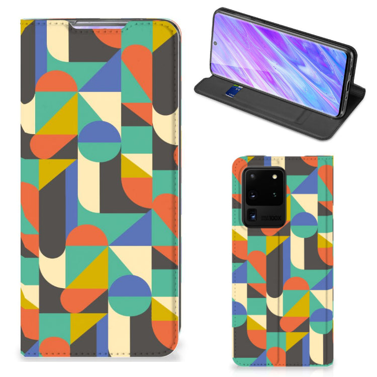 Samsung Galaxy S20 Ultra Hoesje met Magneet Funky Retro