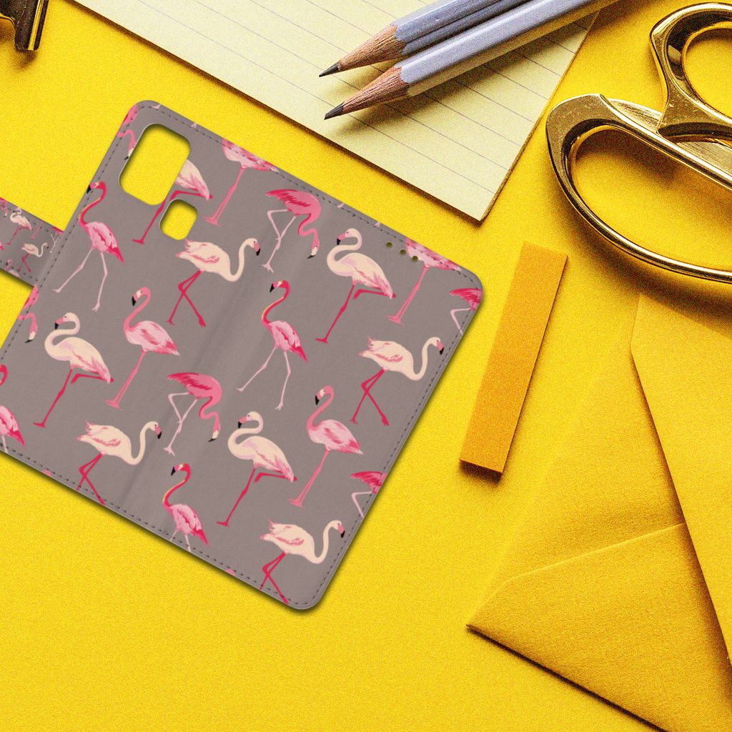Samsung Galaxy M31 Telefoonhoesje met Pasjes Flamingo