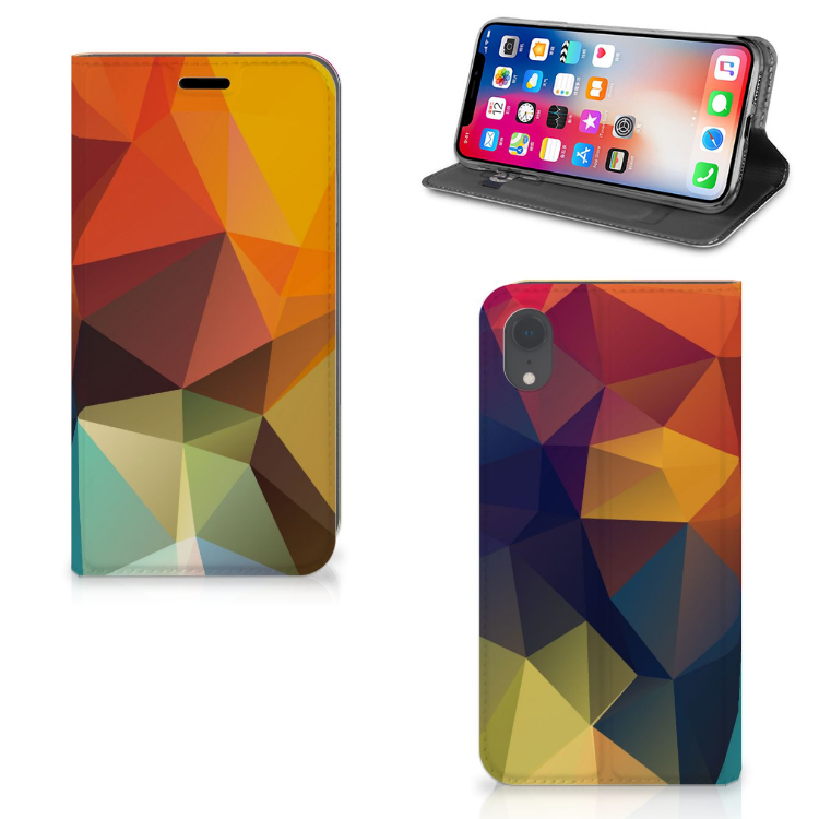 Apple iPhone Xr Stand Case Polygon Color