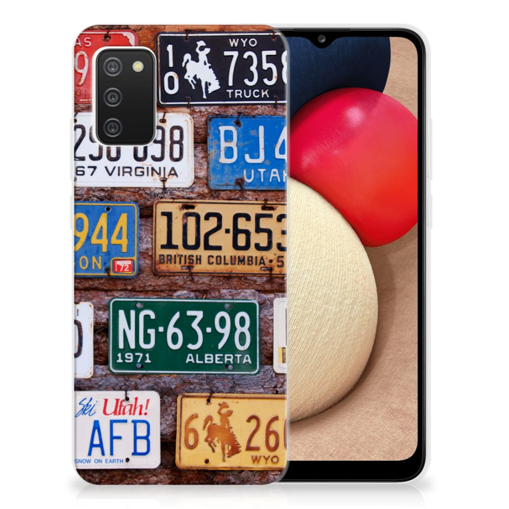 Samsung Galaxy A02s Siliconen Hoesje met foto Kentekenplaten