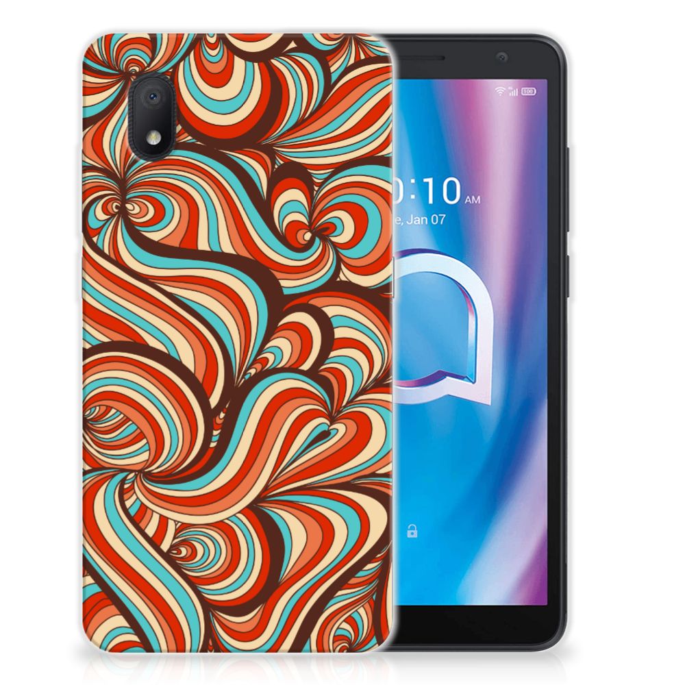 Retro Hoesje Alcatel 1B (2020) Meerkleurig TPU Case Met Felle Vormen | Soft Case