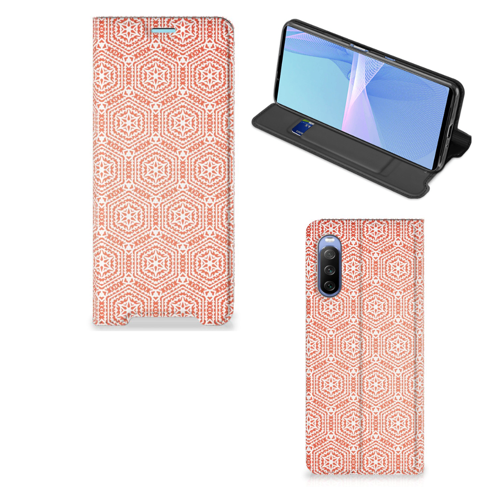 Sony Xperia 10 III Hoesje met Magneet Pattern Orange - B2C Telecom