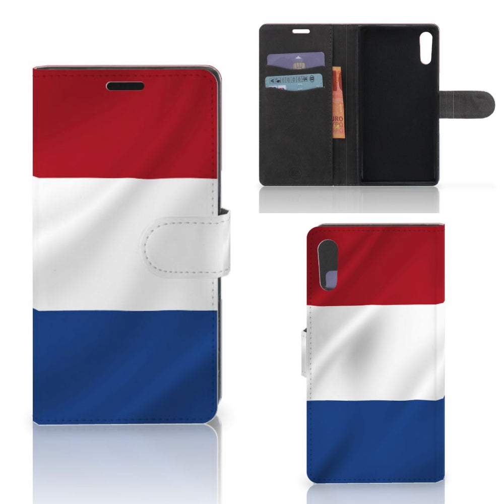 Sony Xperia XZ | Sony Xperia XZs Bookstyle Case Nederlandse Vlag met artistiek ontwerp van de Nederlandse vlag.