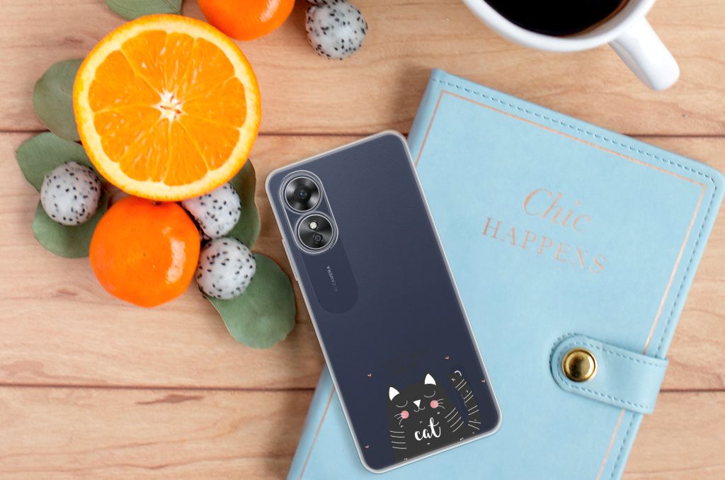 OPPO A17 Telefoonhoesje met Naam Cat Good Day B2C Telecom