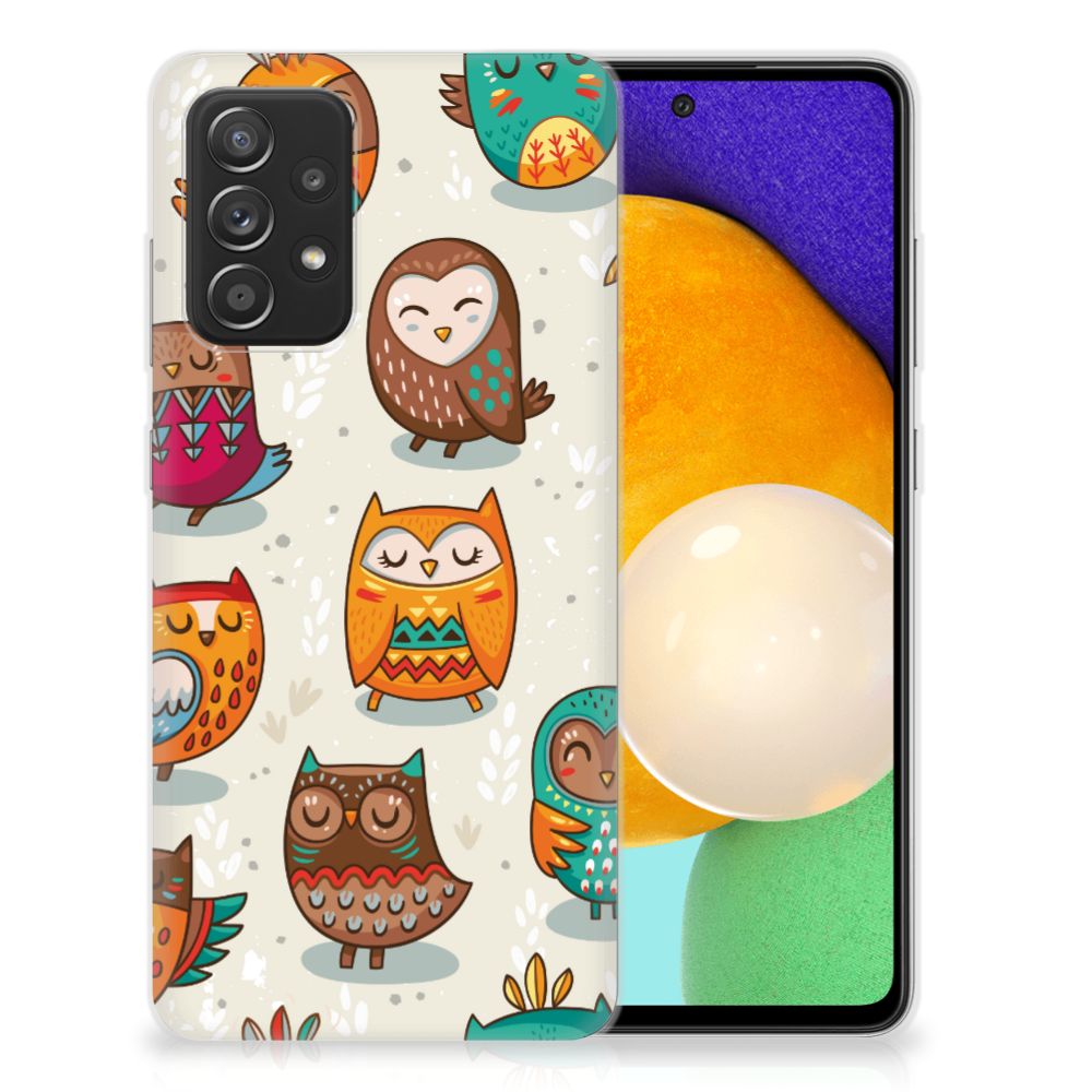 Samsung Galaxy A52 (5G/4G) TPU Hoesje Vrolijke Uilen