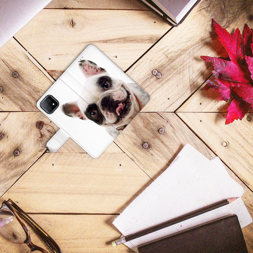 OPPO A73 5G Telefoonhoesje met Pasjes Franse Bulldog