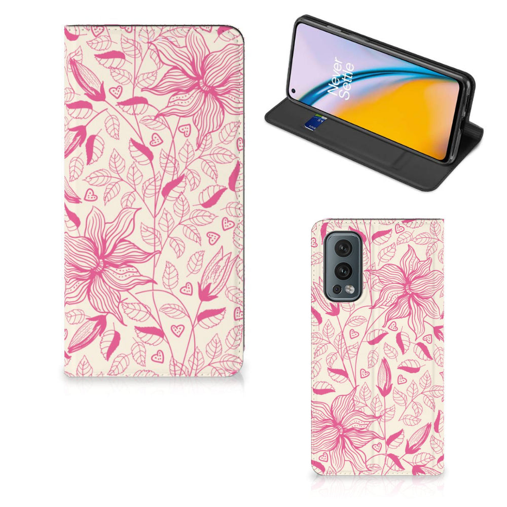 OnePlus Nord 2 5G Smart Cover Pink Flowers