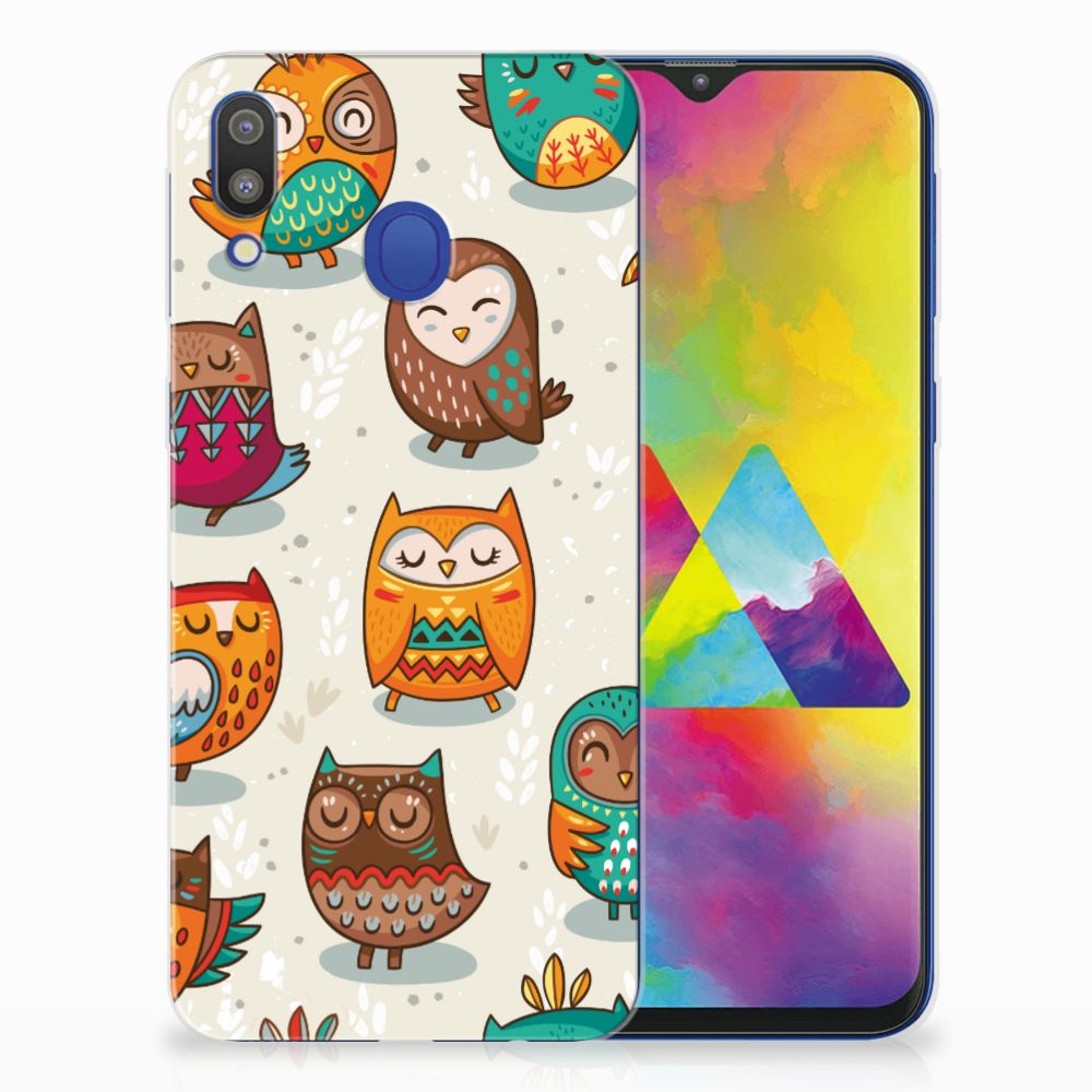 Samsung Galaxy M20 (Power) TPU Hoesje Vrolijke Uilen