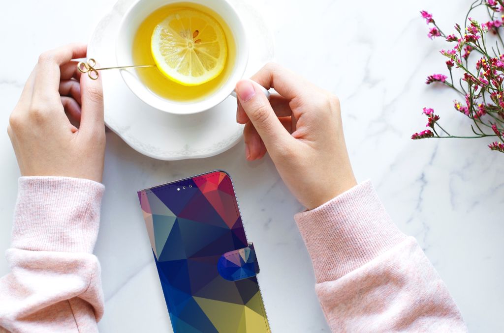 Samsung Galaxy A12 Book Case Polygon Dark