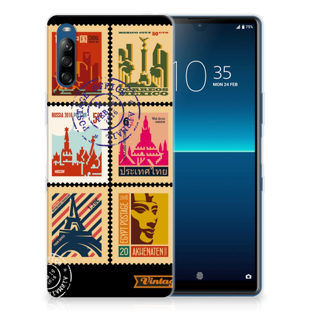 Sony Xperia L4 Siliconen Back Cover Postzegels