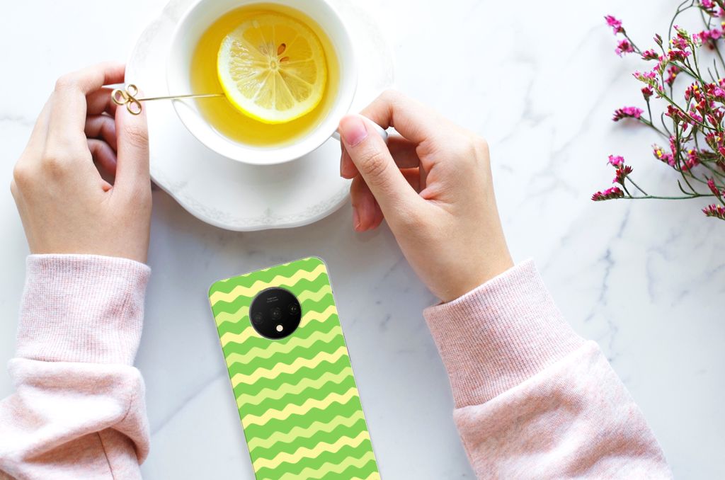 OnePlus 7T TPU bumper Waves Green