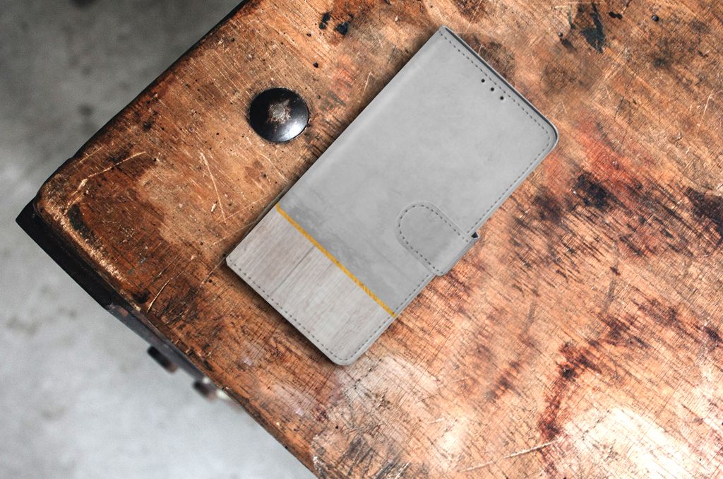 Samsung Xcover Pro Book Style Case Wood Concrete