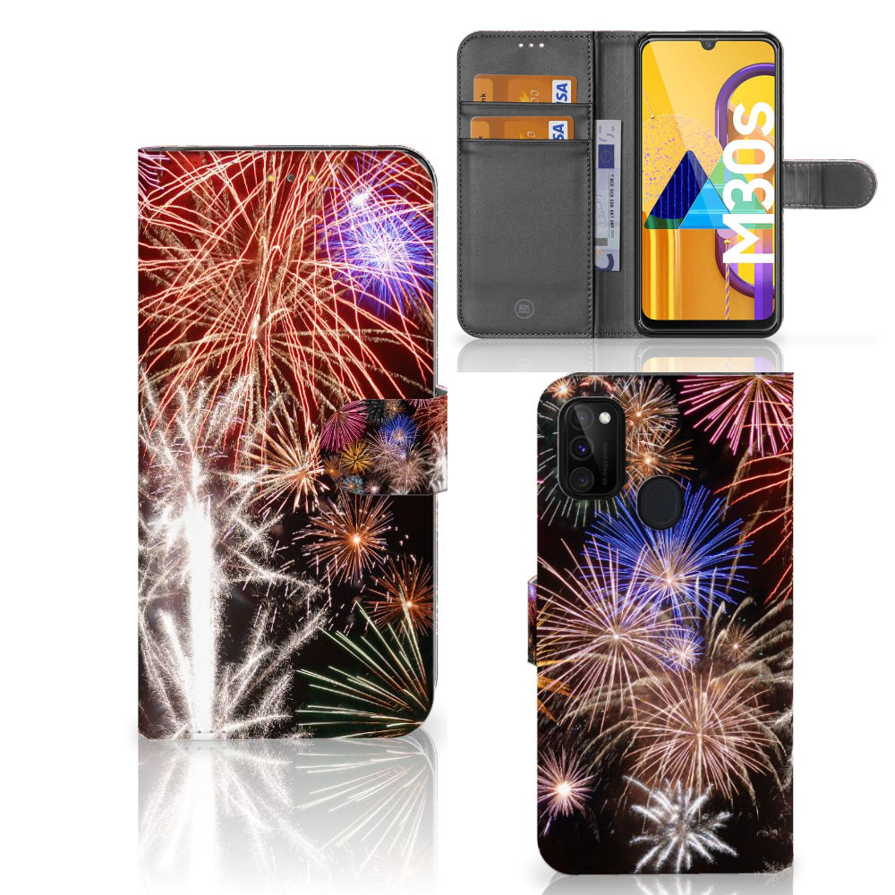 Samsung Galaxy M21 | M30s Wallet Case met Pasjes Vuurwerk