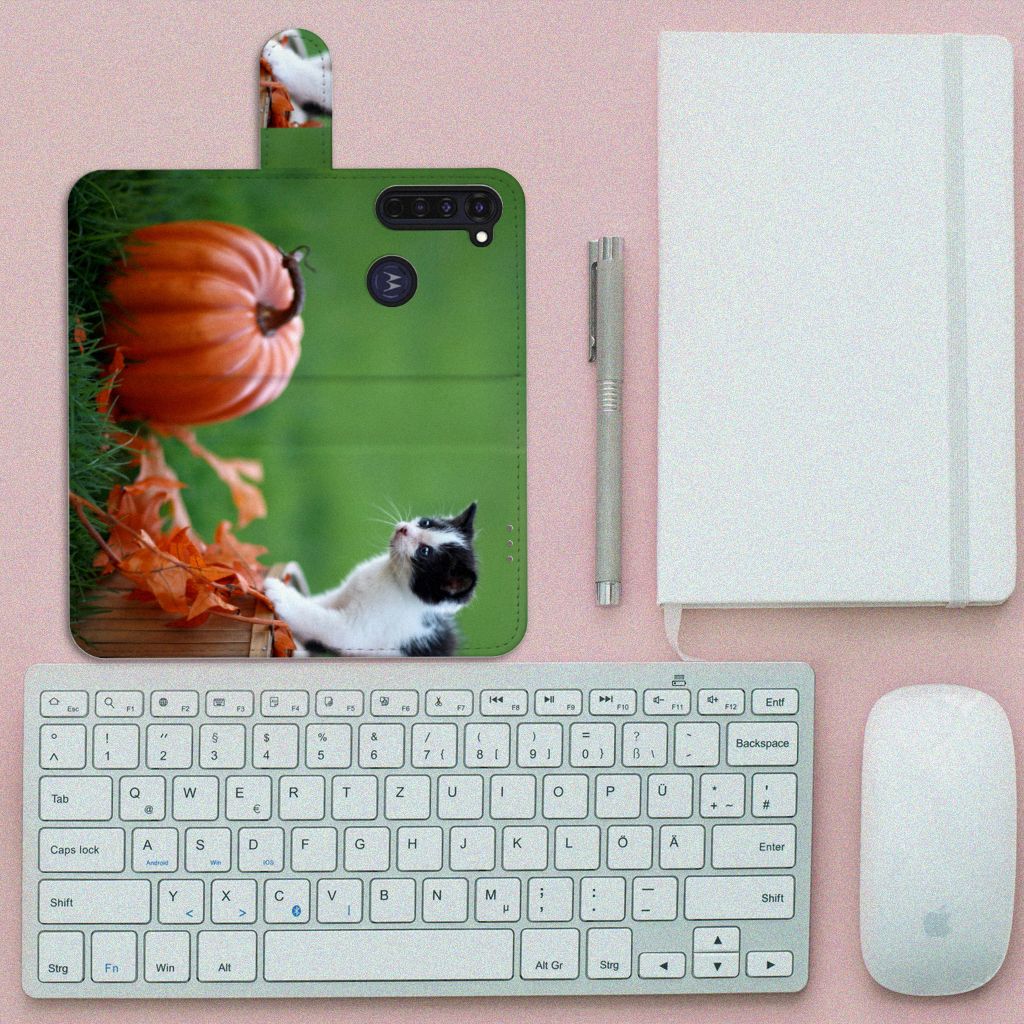 Motorola Moto G Pro Telefoonhoesje met Pasjes Kitten
