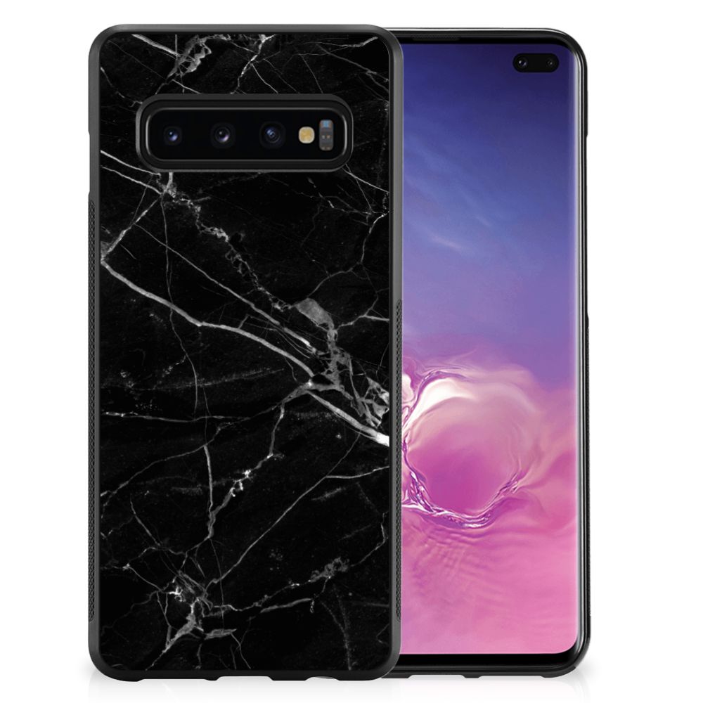 Samsung Galaxy S10+ Gripcase Marmer Zwart - Origineel Cadeau Vader