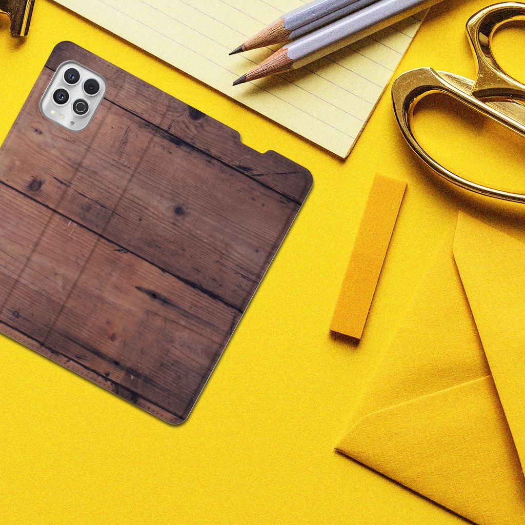 Motorola Moto G100 Book Wallet Case Old Wood - B2C Telecom