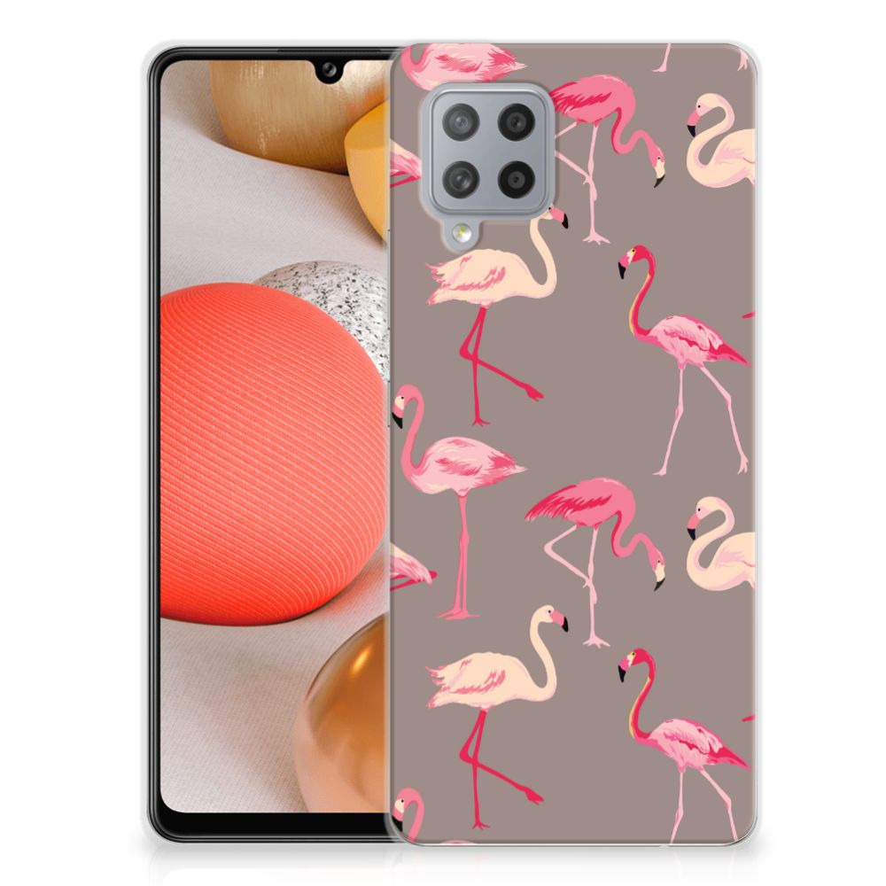 Samsung Galaxy A42 TPU Hoesje Flamingo
