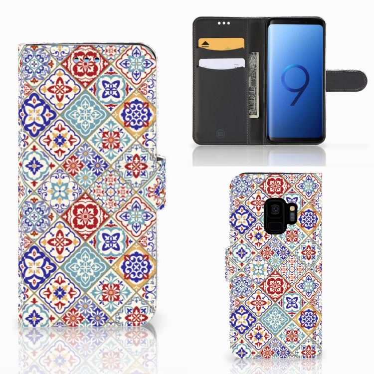 Samsung Galaxy S9 Bookcase Tiles Color