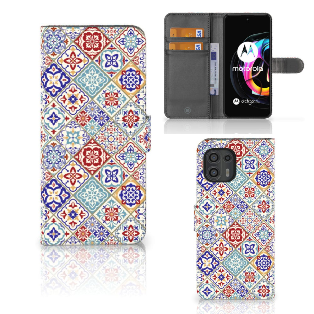 Motorola Edge 20 Lite Bookcase Tiles Color