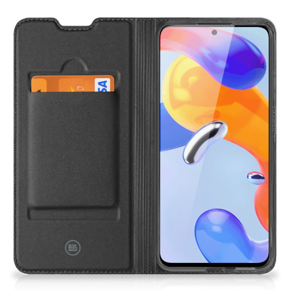 Xiaomi Redmi Note 11 Pro Hoesje maken Paarden, mooie zwarte stand case met ruimte voor pasjes.