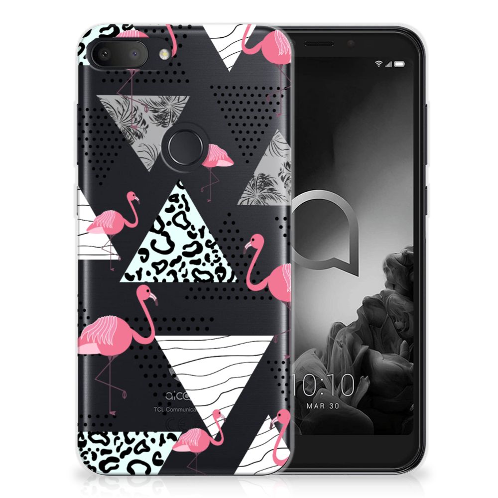 Alcatel 1S (2019) TPU Hoesje Flamingo Triangle