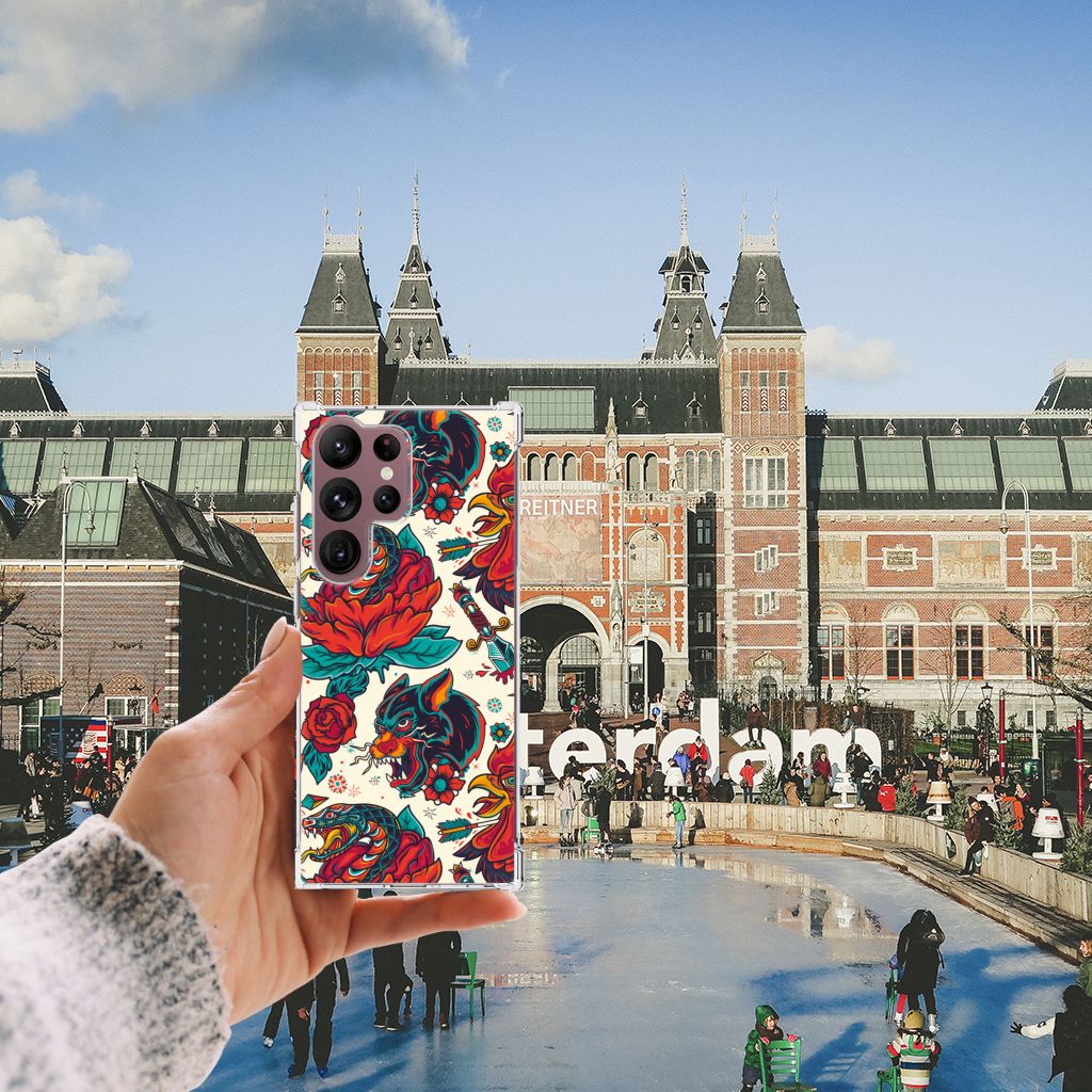 Anti-shock Hoesje met foto voor Samsung Galaxy S23 Ultra Old Skool B2C Telecom