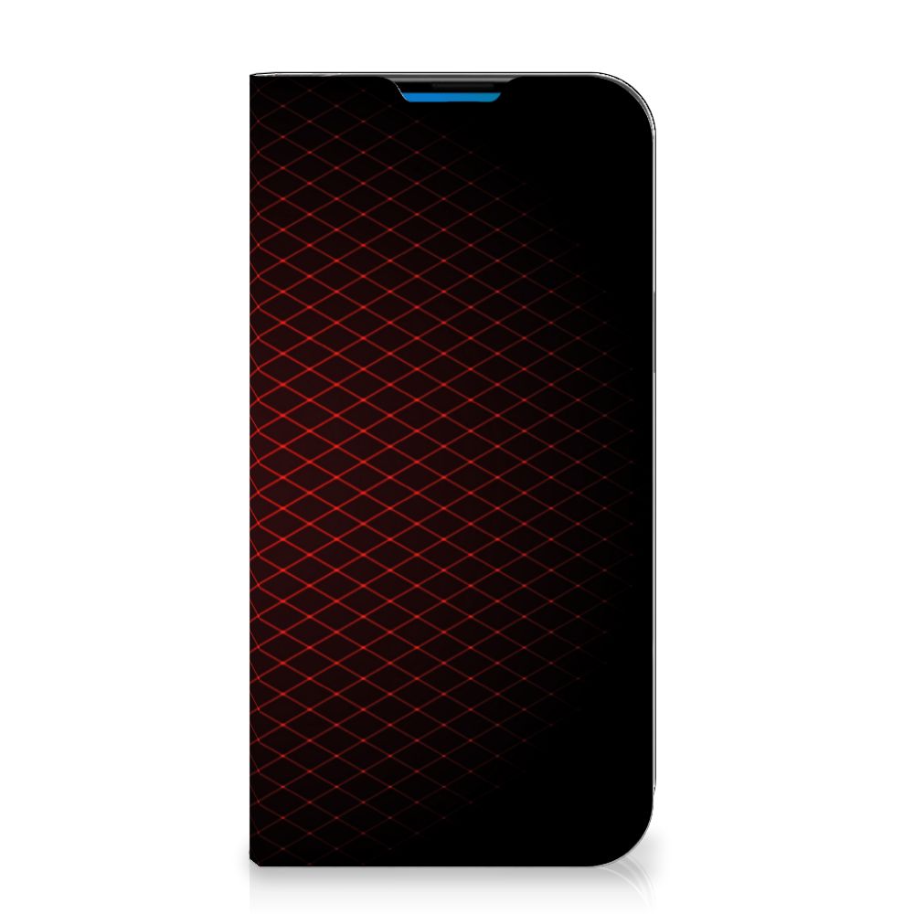 iPhone 14 Pro Max Hoesje met Magneet Geruit Rood - B2C Telecom