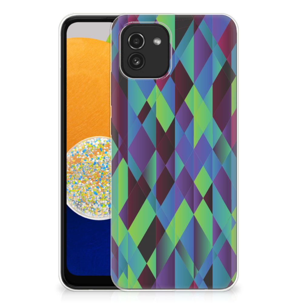 Samsung Galaxy A03 TPU Hoesje Abstract Green Blue B2C Telecom