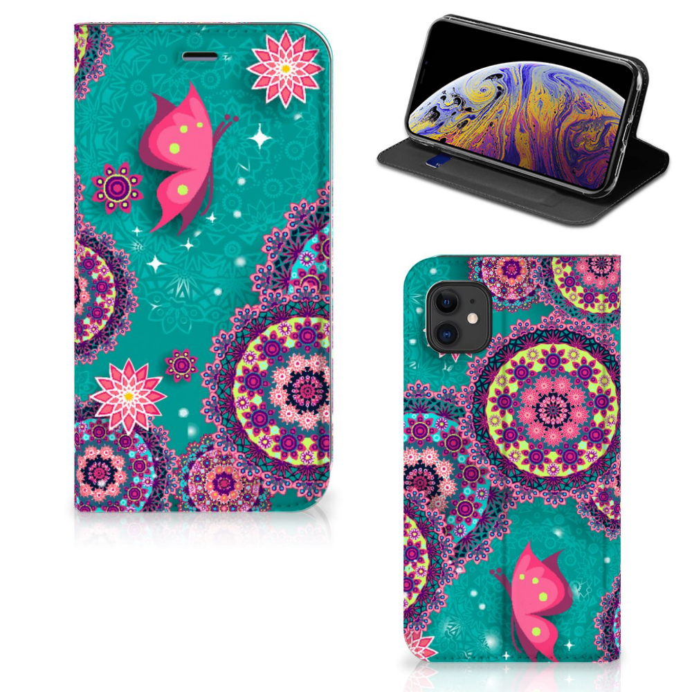 Apple iPhone 11 Bookcase Cirkels en Vlinders