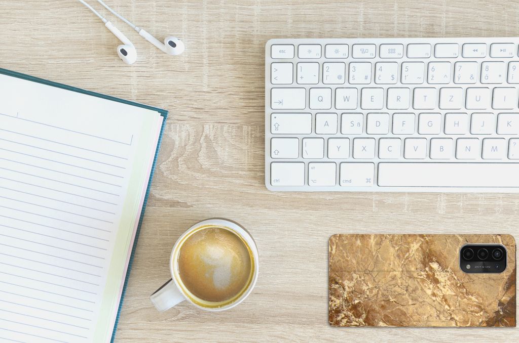 OPPO A54 5G | A74 5G | A93 5G Standcase Marmer Creme - B2C Telecom