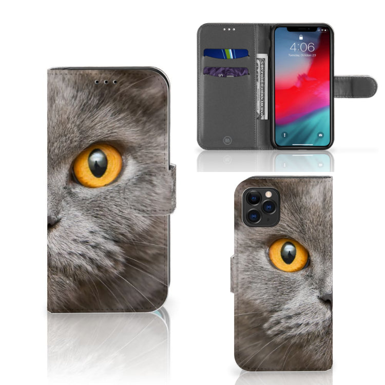 Telefoonhoesje met Pasjes Apple iPhone 11 Pro Britse Korthaar