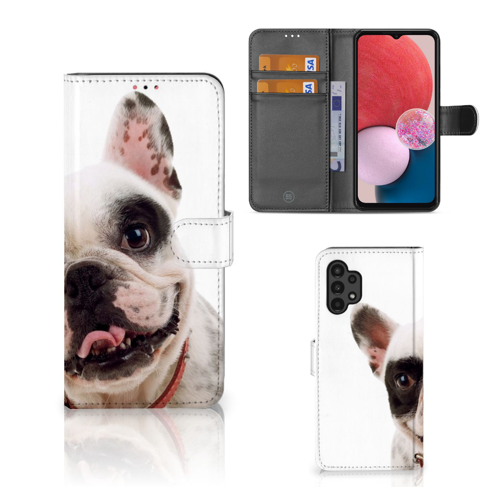 Samsung Galaxy A13 (4G) Telefoonhoesje met Pasjes Franse Bulldog