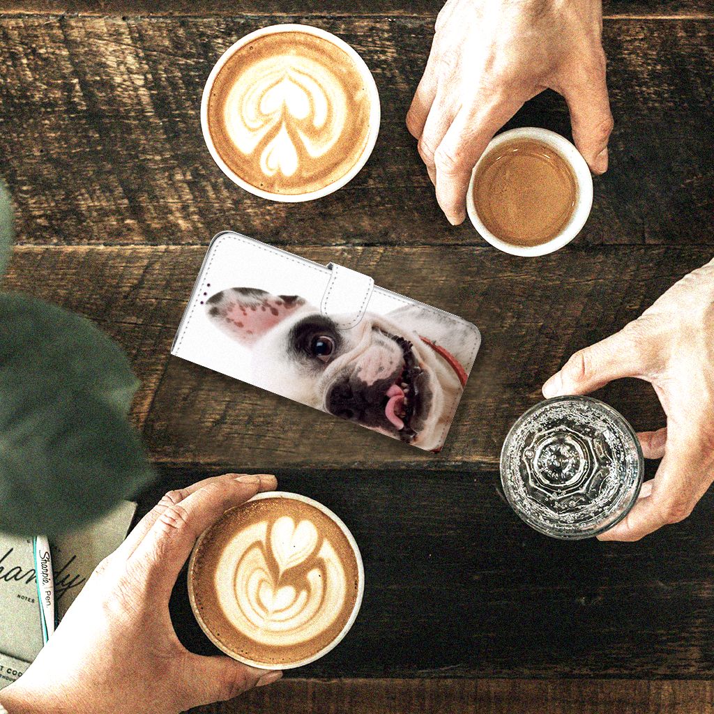 Motorola One Action Telefoonhoesje met Pasjes Franse Bulldog