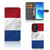 OPPO Reno 6 Pro Plus 5G Bookstyle Case Nederlandse Vlag met pasjes en artistiek design in rood, wit, blauw.