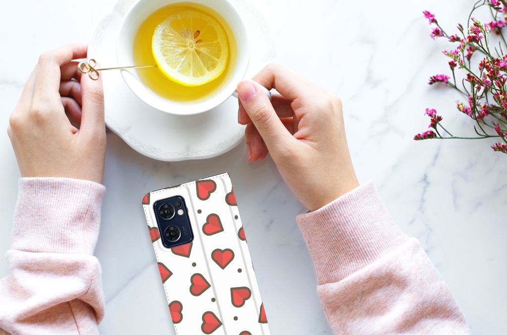 OPPO Find X5 Lite | Reno7 5G Hoesje met Magneet Hearts - B2C Telecom