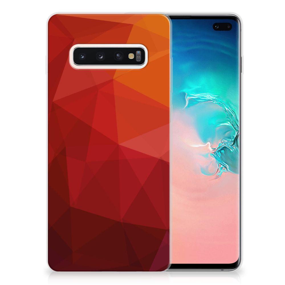 TPU Hoesje voor Samsung Galaxy S10 Plus Polygon Red B2C Telecom
