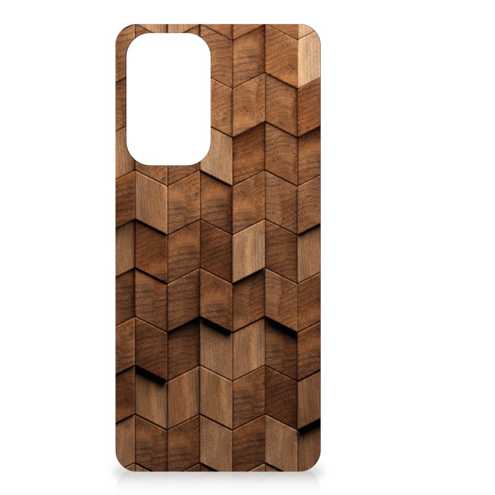 Houten Print Telefoonhoesje voor Samsung Galaxy A73 Wooden Cubes B2C Telecom