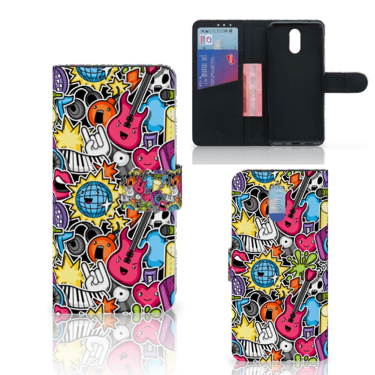 Nokia 2.3 Wallet Case met Pasjes Punk Rock