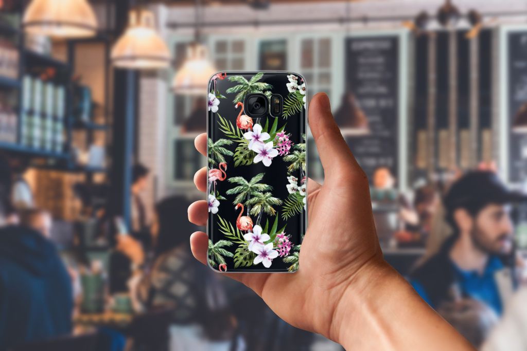 Samsung Galaxy S7 TPU Hoesje Flamingo Palms