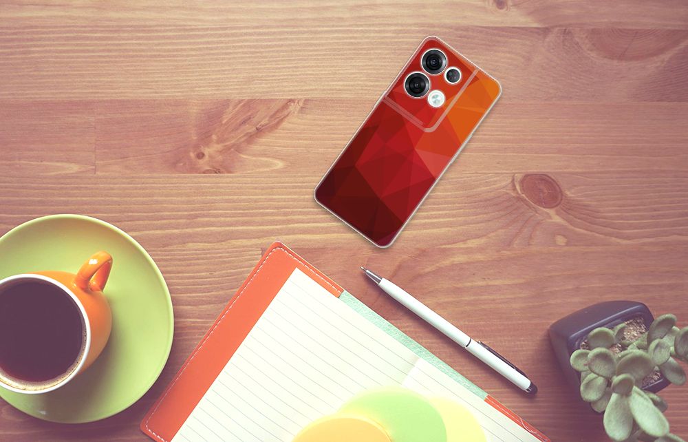 TPU Hoesje voor OPPO Reno8 Pro Polygon Red B2C Telecom