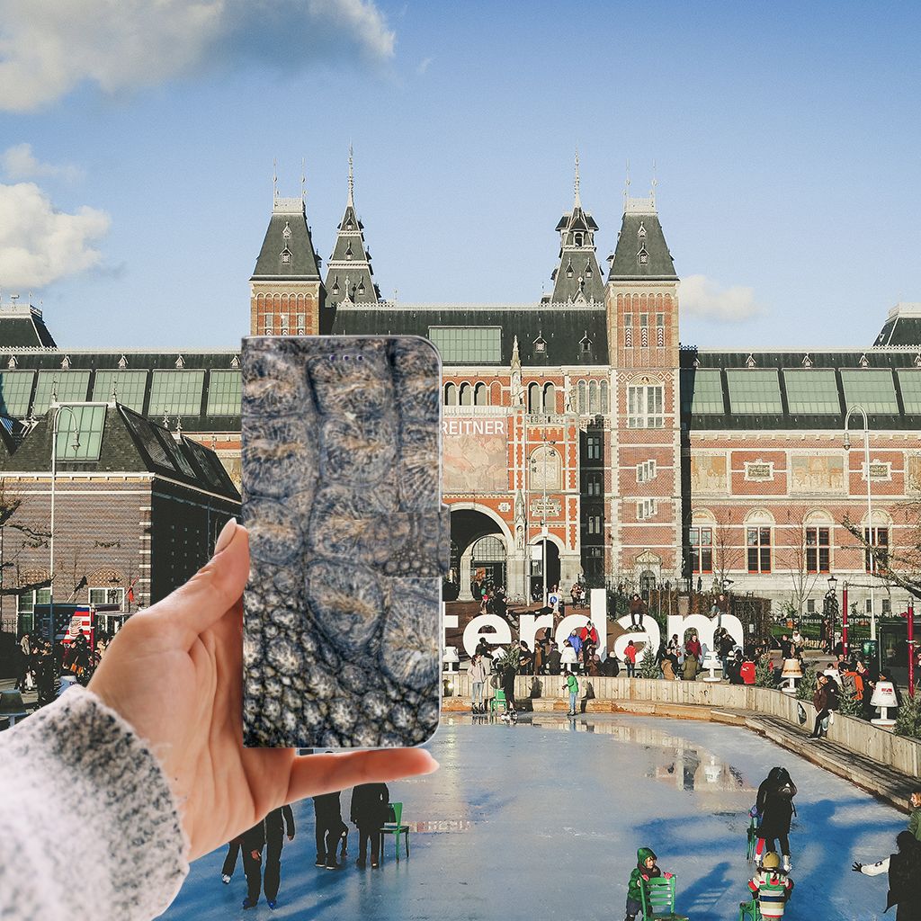 Samsung Galaxy A50 Telefoonhoesje met Pasjes Krokodillenprint