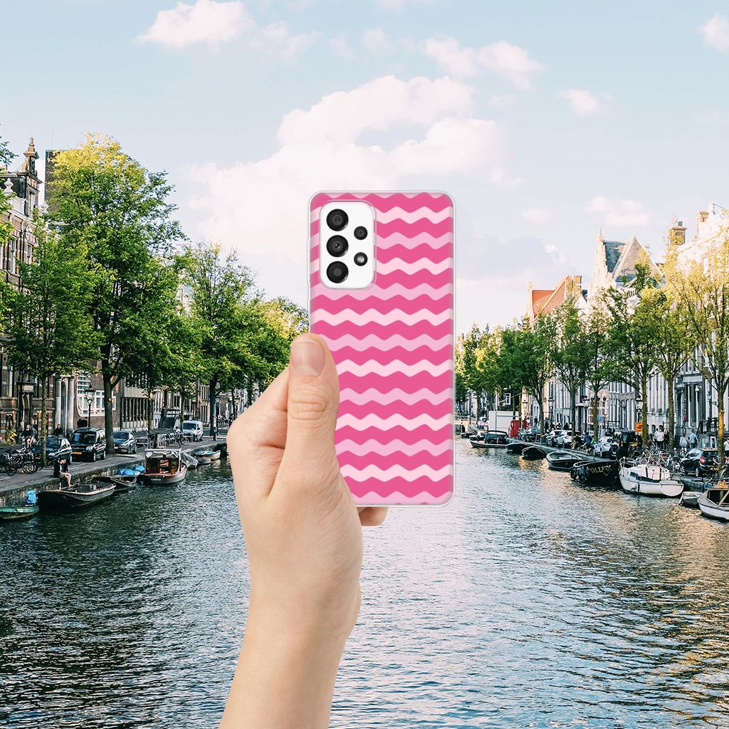 Samsung Galaxy A33 5G TPU bumper Waves Pink B2C Telecom